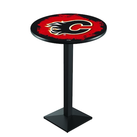 36 Blk Wrinkle Calgary Flames Pub Table